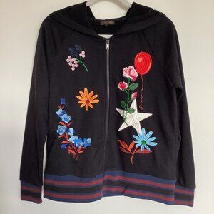 Rowley Fitness Embroidered Zip Up Hoodie Sweatshirt Size Medium